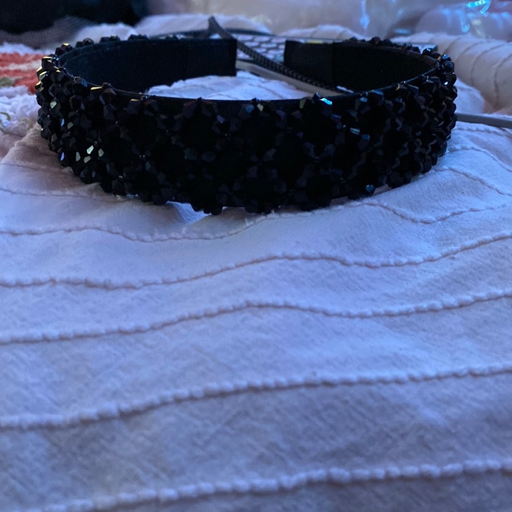 Black beaded sparkle headband